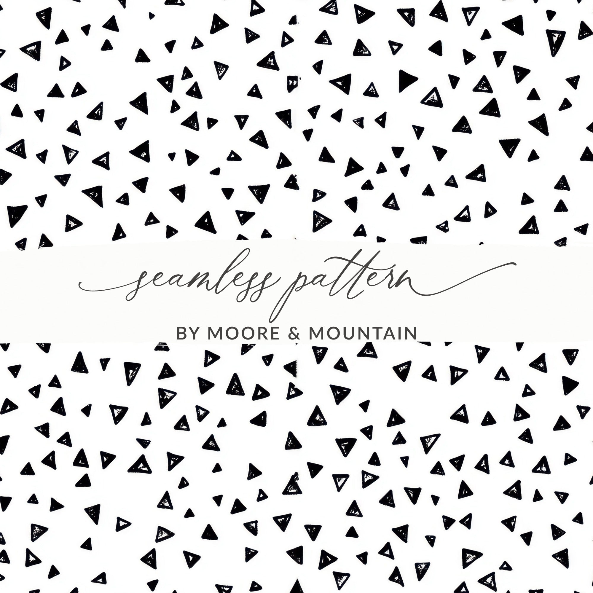 Black and White Abstract Triangles Seamless Geometric Pattern Tiny Triangles - Moore and Mountain