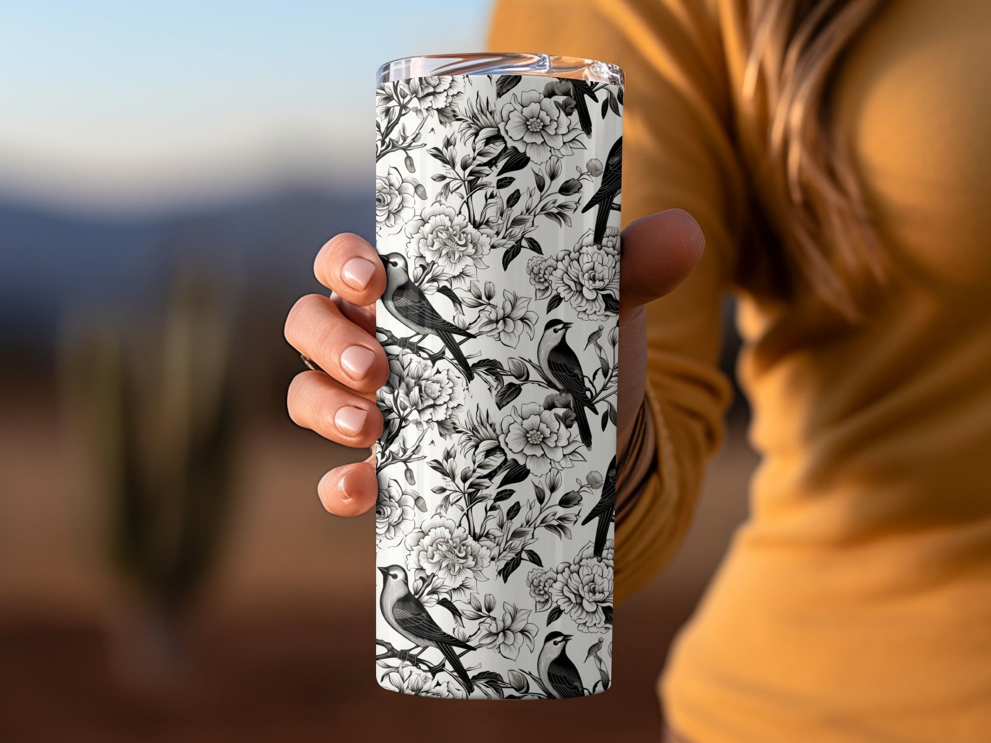 Black and White Bird Toile Seamless Pattern Modern Chinoiserie - Moore and Mountain