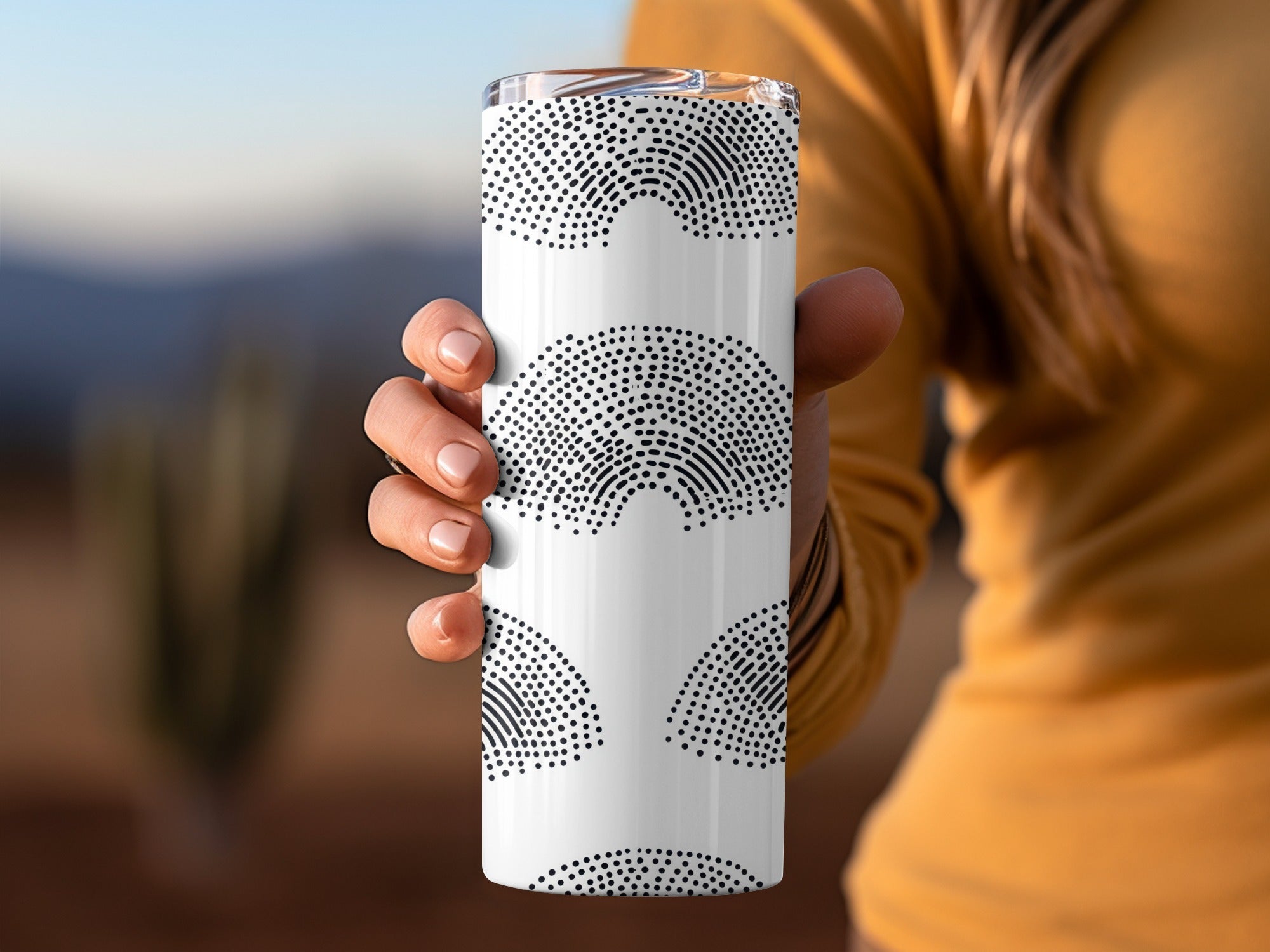 Black and White Geometric Dotted Rainbows Seamless Pattern - Moore and Mountain