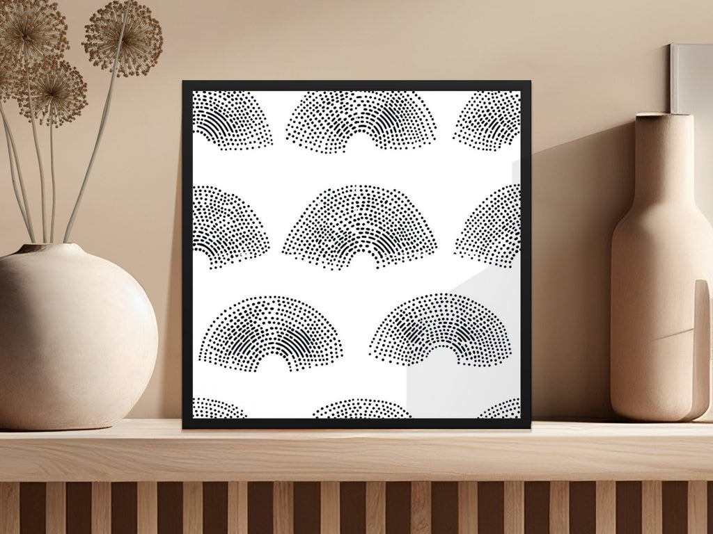Black and White Geometric Dotted Rainbows Seamless Pattern - Moore and Mountain