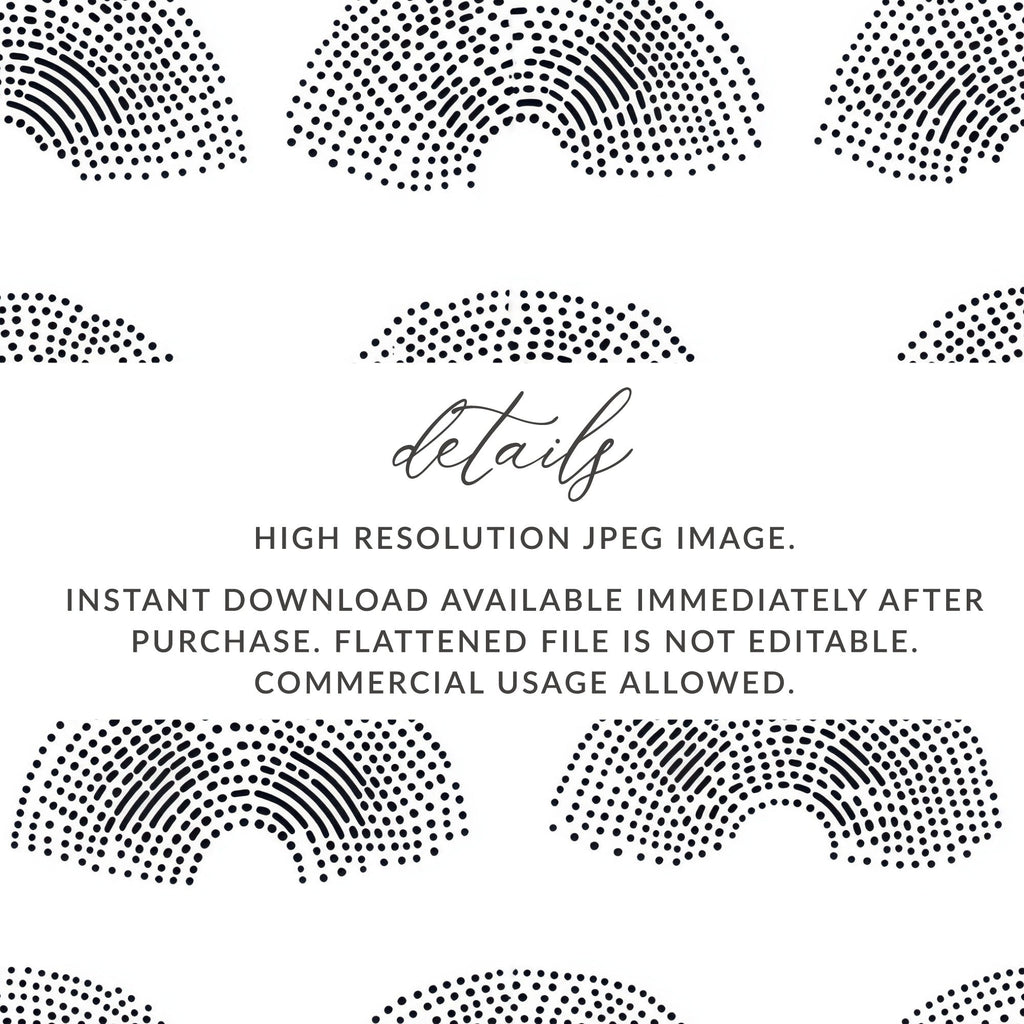 Black and White Geometric Dotted Rainbows Seamless Pattern - Moore and Mountain