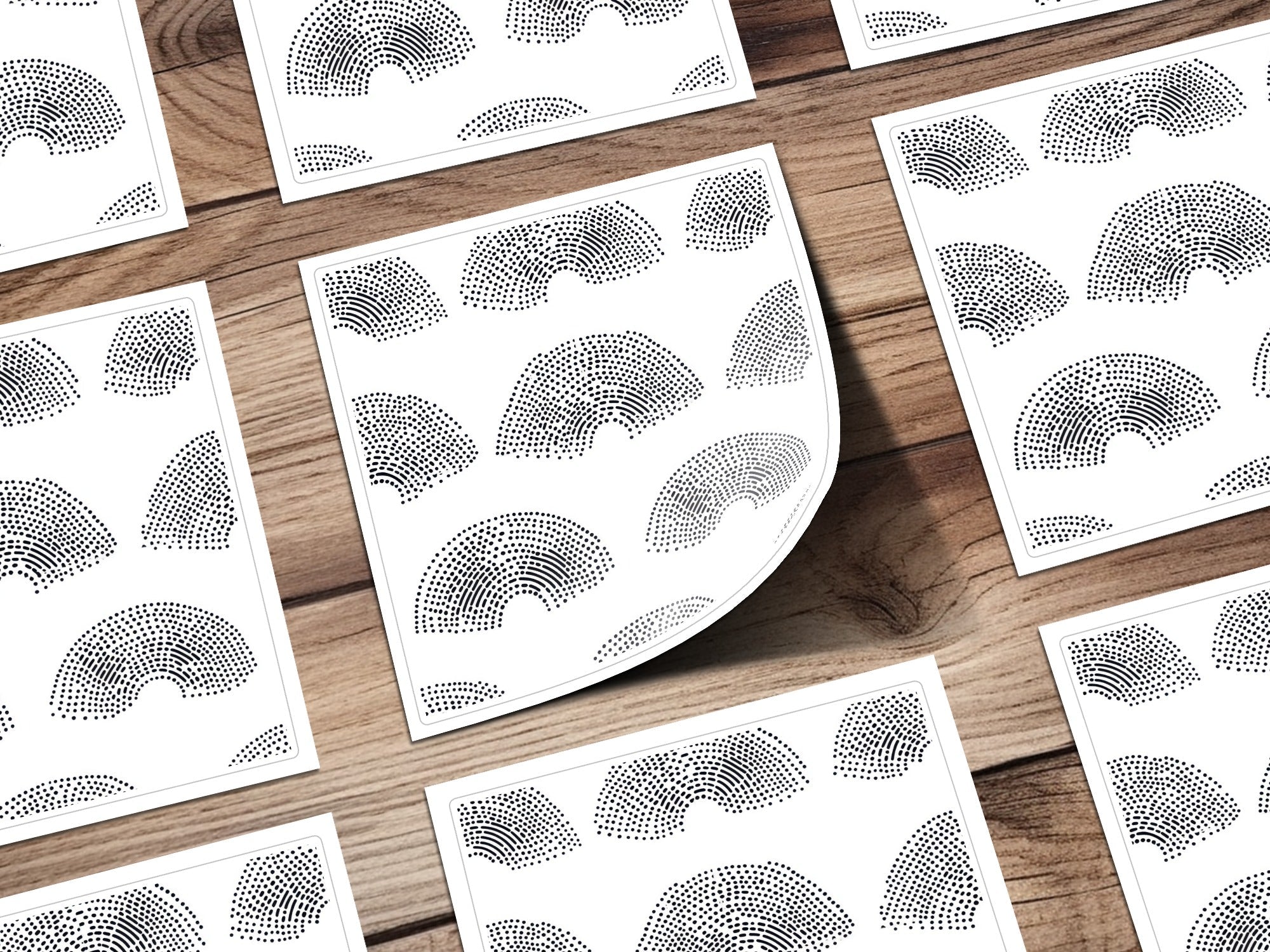 Black and White Geometric Dotted Rainbows Seamless Pattern - Moore and Mountain