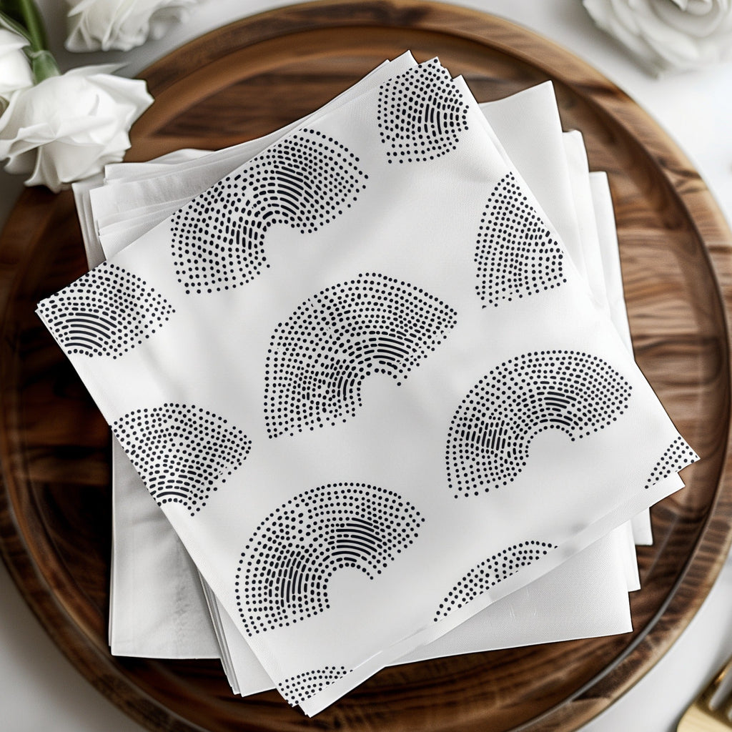 Black and White Geometric Dotted Rainbows Seamless Pattern - Moore and Mountain