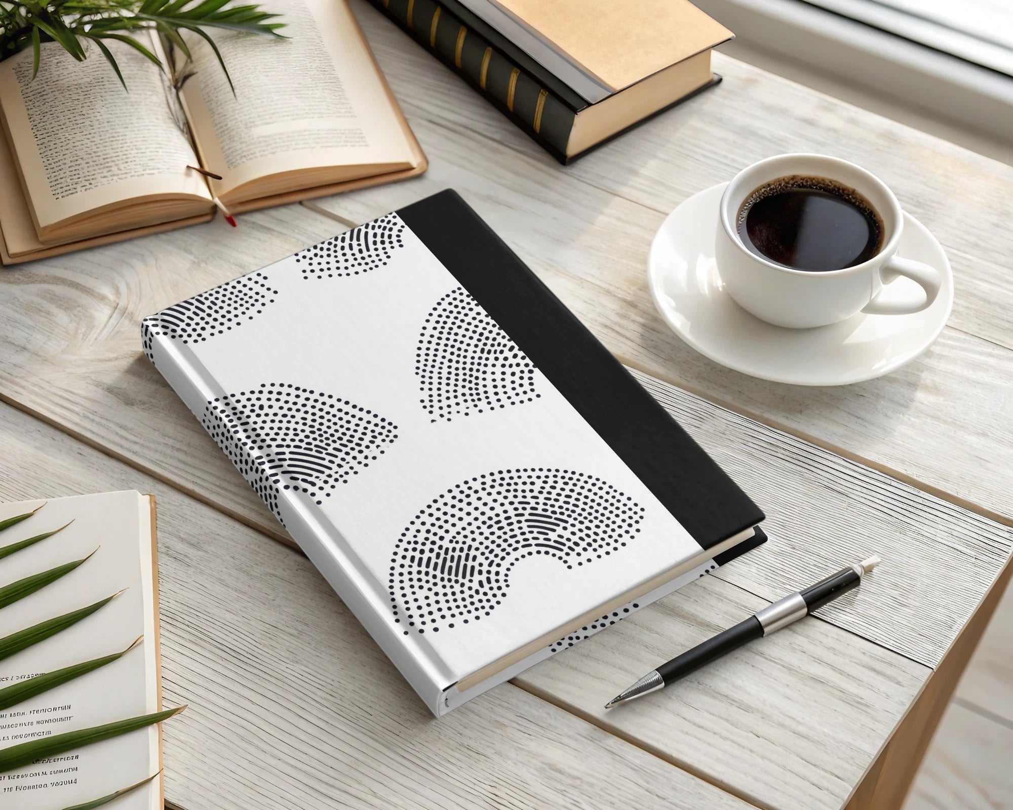 Black and White Geometric Dotted Rainbows Seamless Pattern - Moore and Mountain