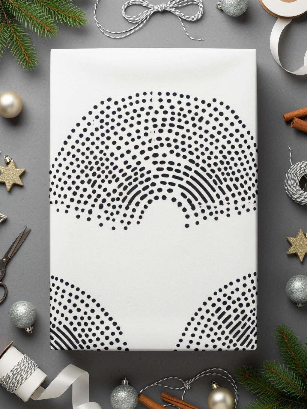 Black and White Geometric Dotted Rainbows Seamless Pattern - Moore and Mountain