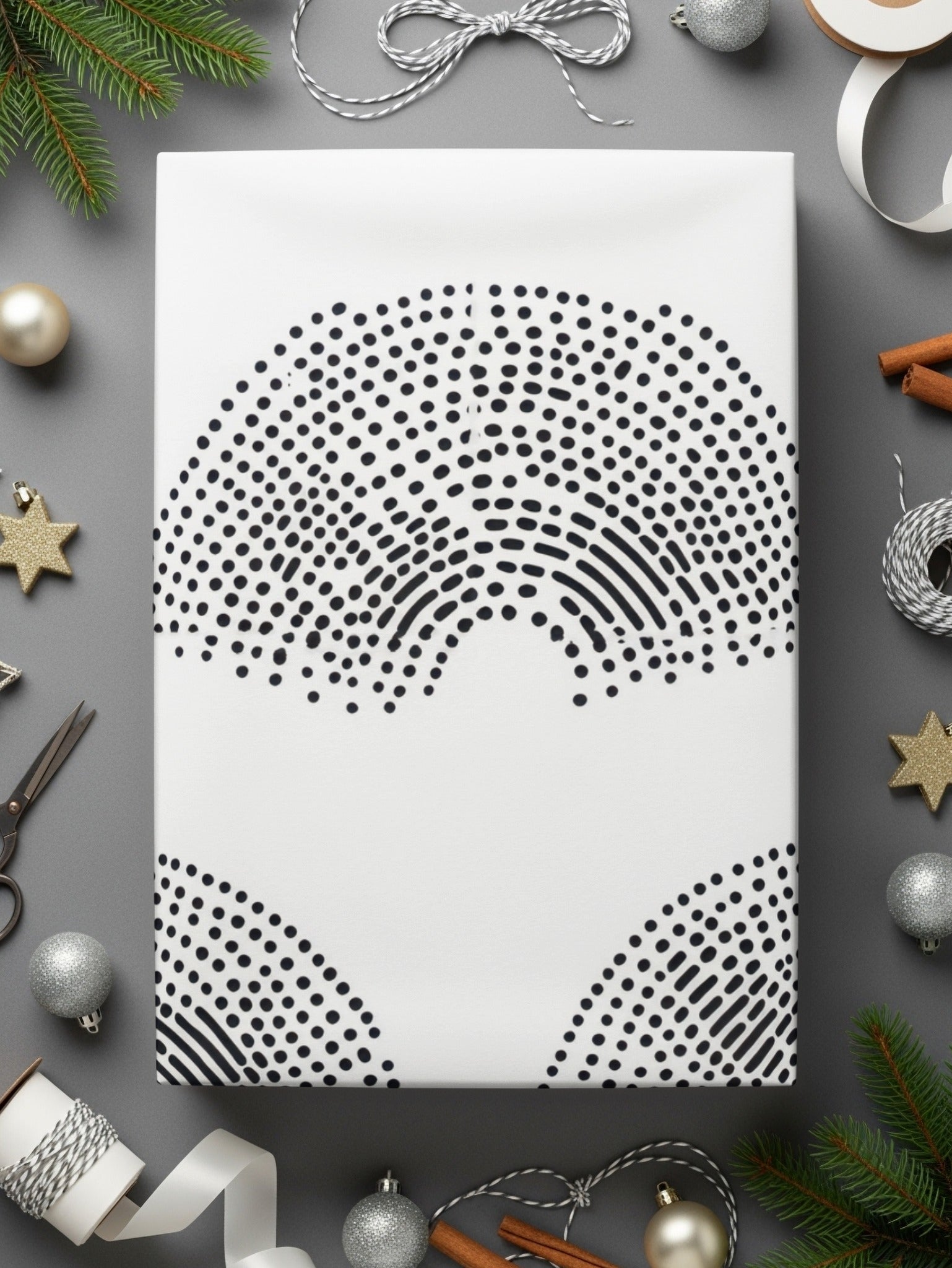 Black and White Geometric Dotted Rainbows Seamless Pattern - Moore and Mountain