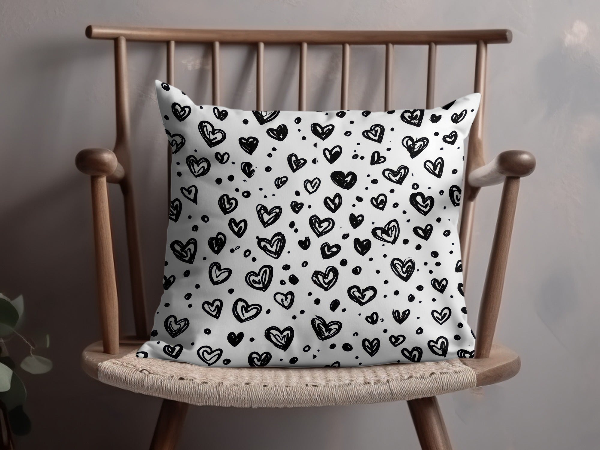 Black and White Hearts Doodle, Abstract Digital Pattern, Seamless Heart Design, Love Digital Paper, Scrapbook Paper Digital, Heart Pattern - Moore and Mountain