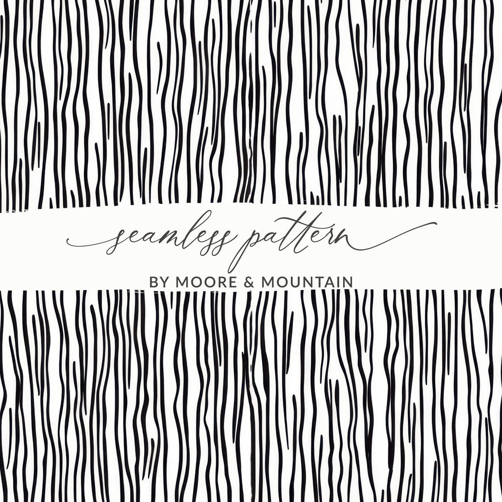 Black and White Wavy Lines Seamless Background Modern Pattern Abstract - Moore and Mountain