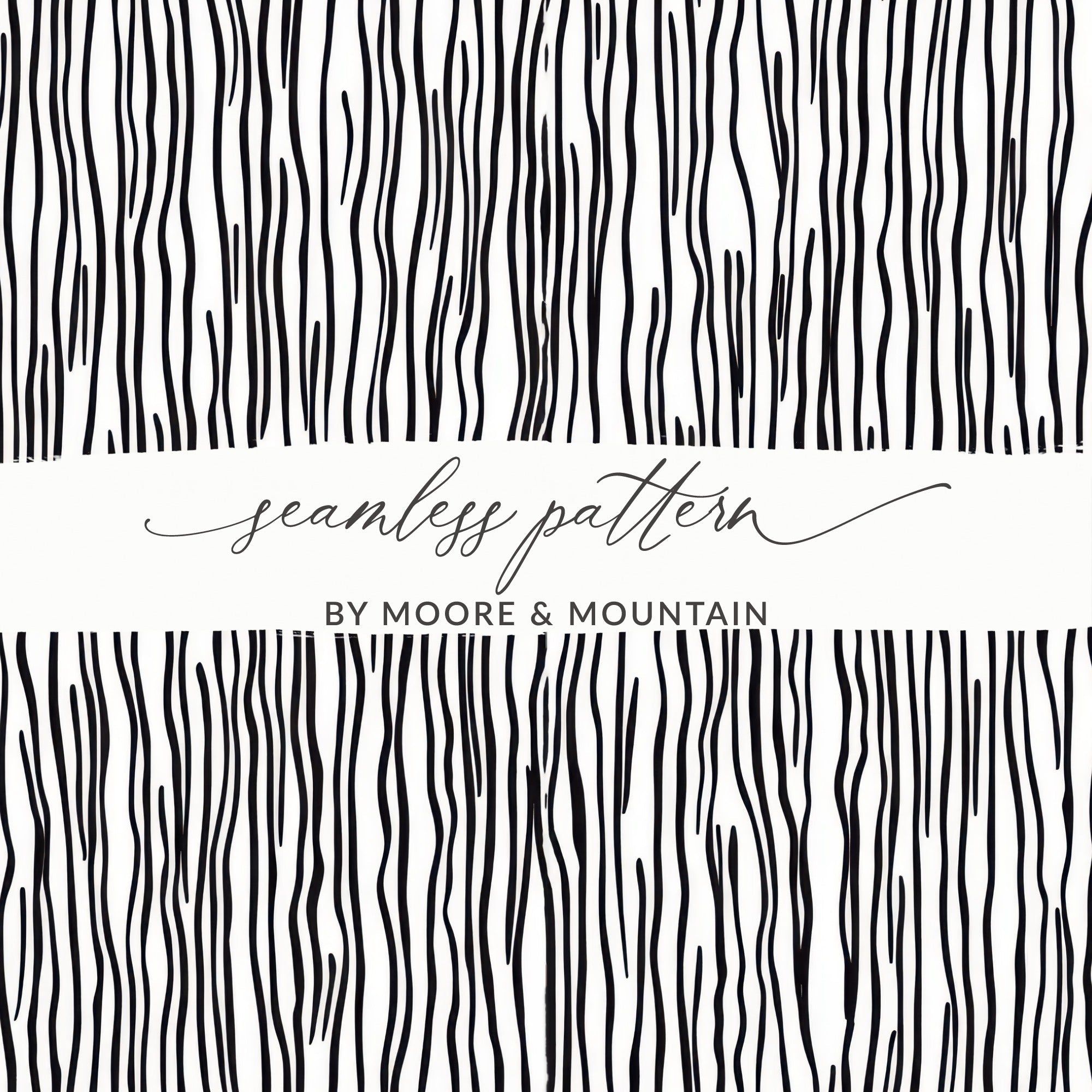 Black and White Wavy Lines Seamless Background Modern Pattern Abstract - Moore and Mountain