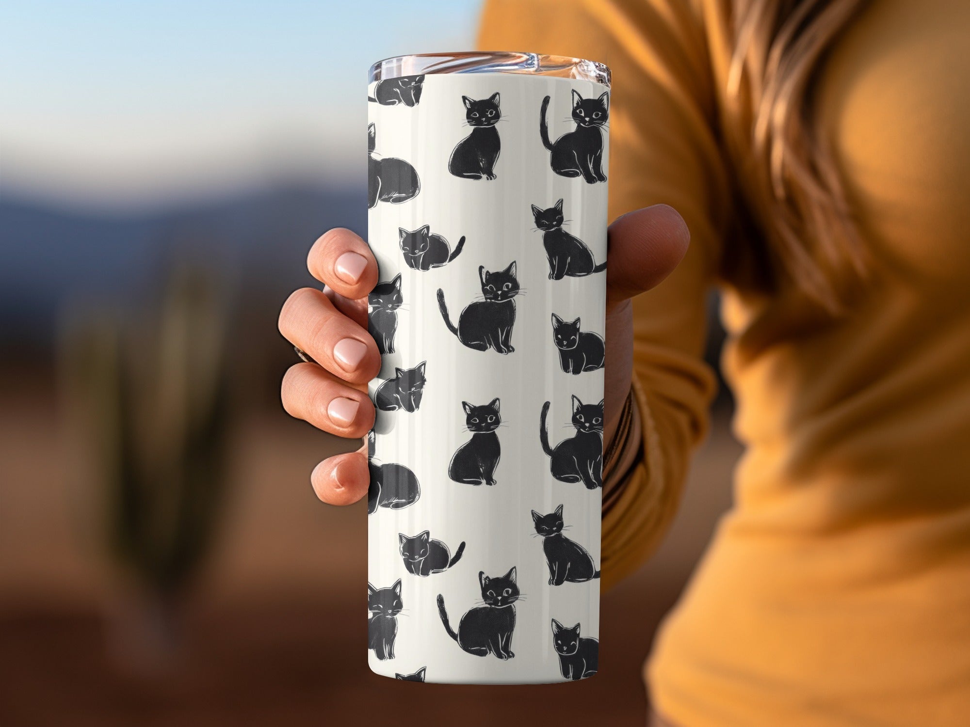 Black Cat Digital Paper, Kitten Seamless Pattern, Cute Animal Illustration, Digital Backgrounds, Scrapbooking, Crafts, Fabric, Commercial - Moore and Mountain