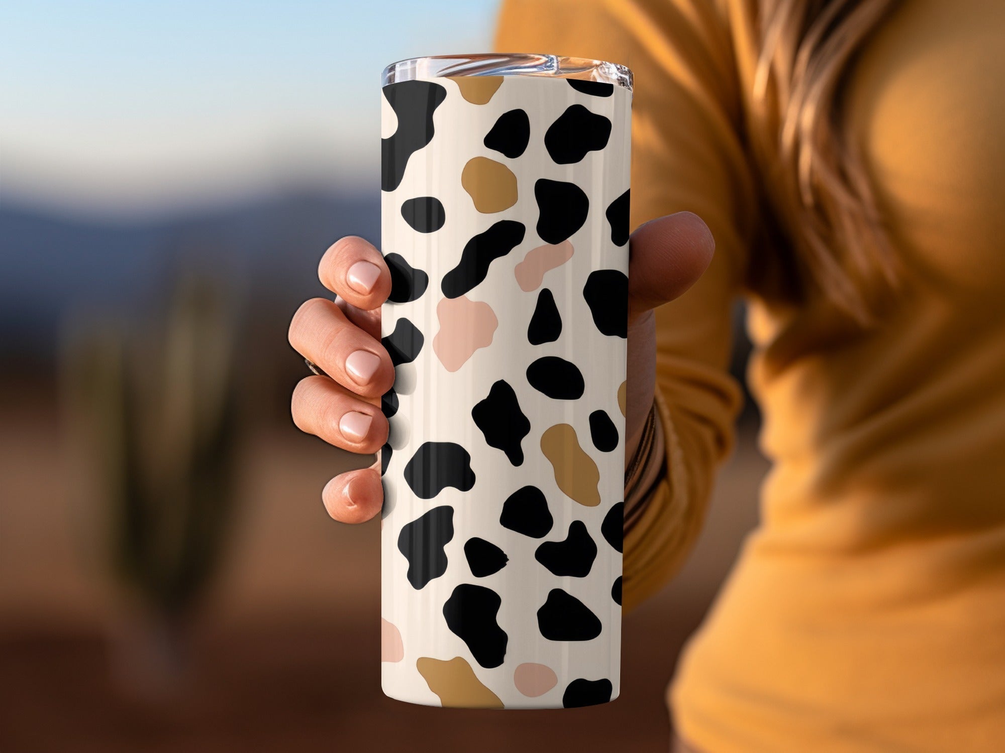 Black, Tan, Blush Cow Print Digital Paper, Neutral Aesthetic Pattern, Seamless Animal Print, Farmhouse Decor, Abstract Digital Download - Moore and Mountain