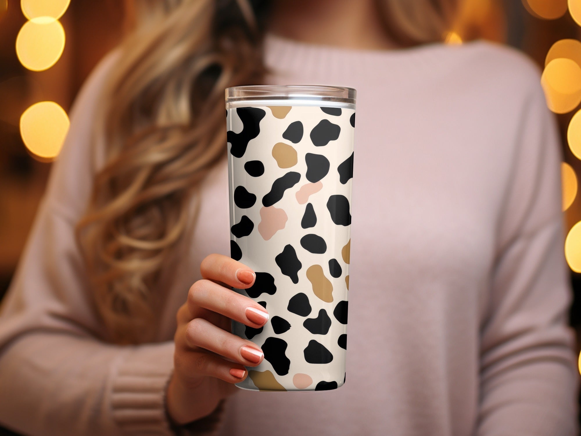 Black, Tan, Blush Cow Print Digital Paper, Neutral Aesthetic Pattern, Seamless Animal Print, Farmhouse Decor, Abstract Digital Download - Moore and Mountain