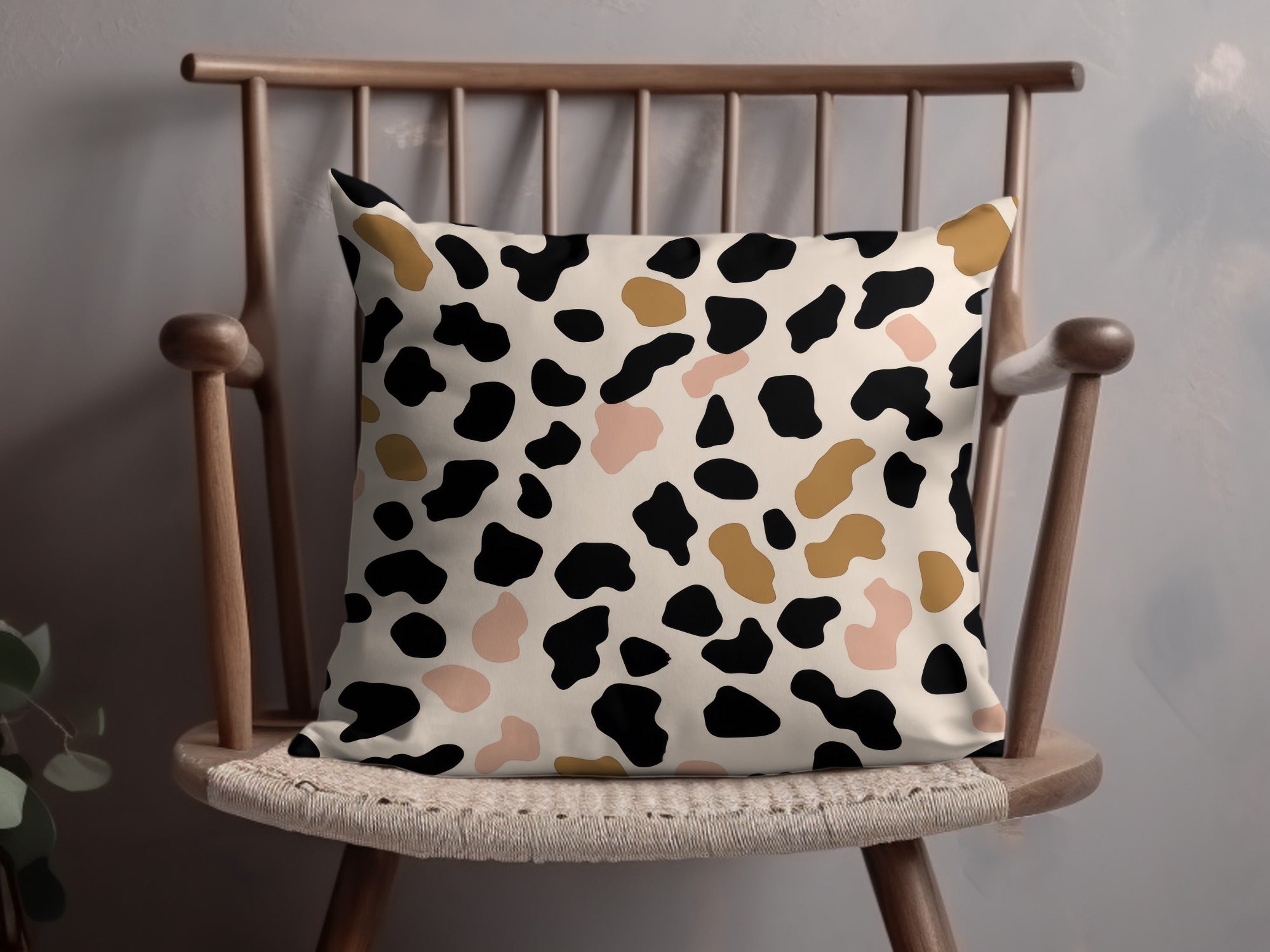 Black, Tan, Blush Cow Print Digital Paper, Neutral Aesthetic Pattern, Seamless Animal Print, Farmhouse Decor, Abstract Digital Download - Moore and Mountain