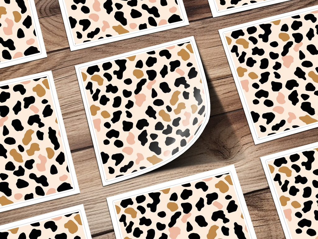 Black, Tan, Blush Cow Print Digital Paper, Neutral Aesthetic Pattern, Seamless Animal Print, Farmhouse Decor, Abstract Digital Download - Moore and Mountain