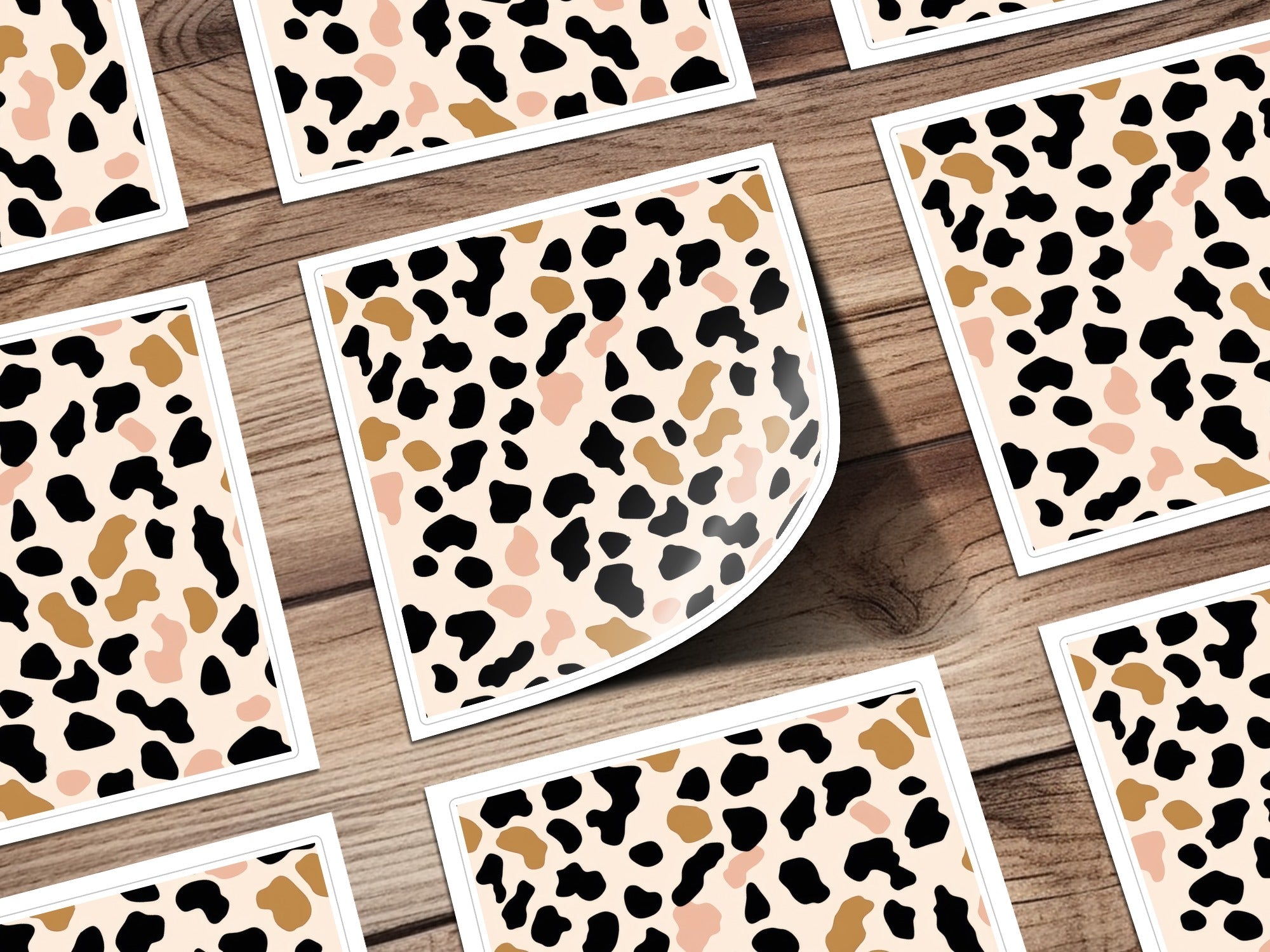 Black, Tan, Blush Cow Print Digital Paper, Neutral Aesthetic Pattern, Seamless Animal Print, Farmhouse Decor, Abstract Digital Download - Moore and Mountain