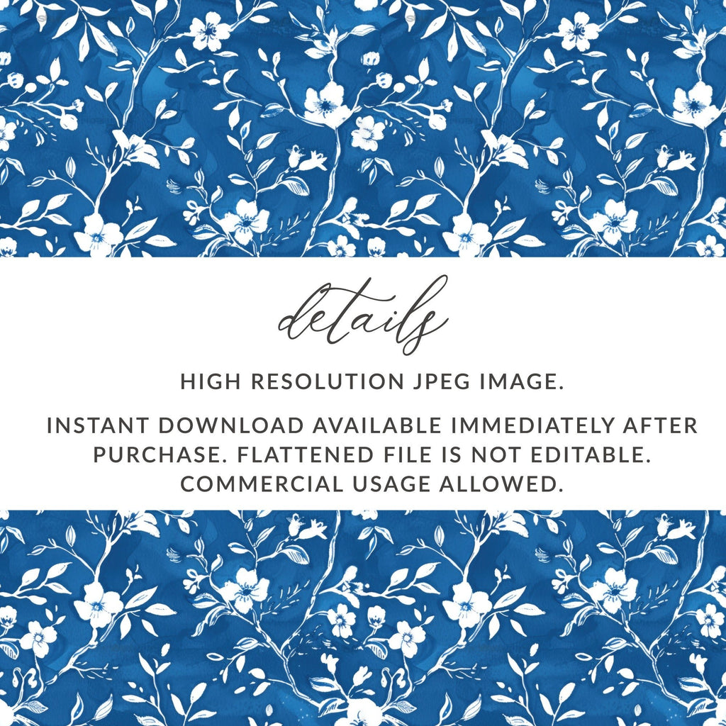 Blue Chinoiserie Pattern Seamless Background - Moore and Mountain