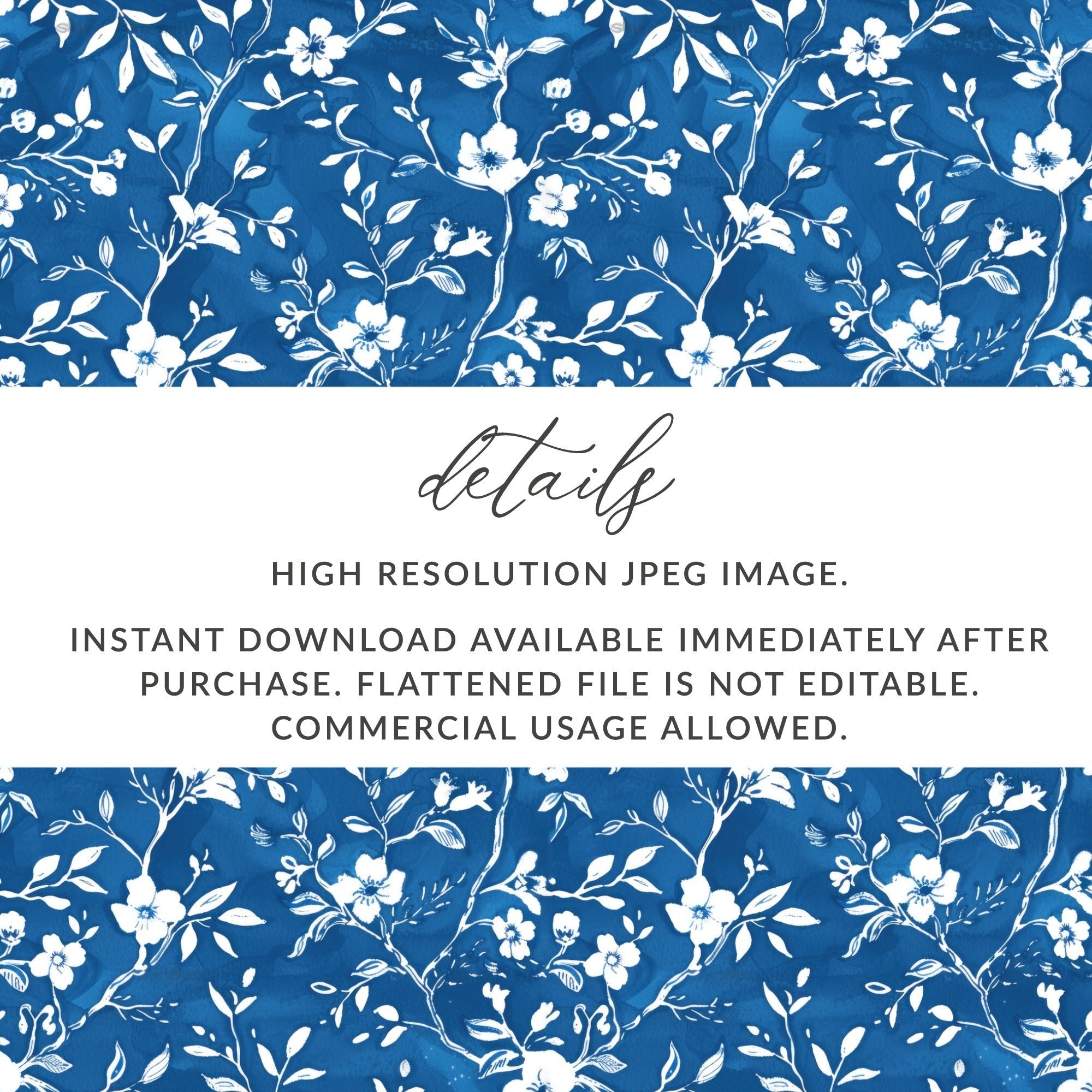 Blue Chinoiserie Pattern Seamless Background - Moore and Mountain