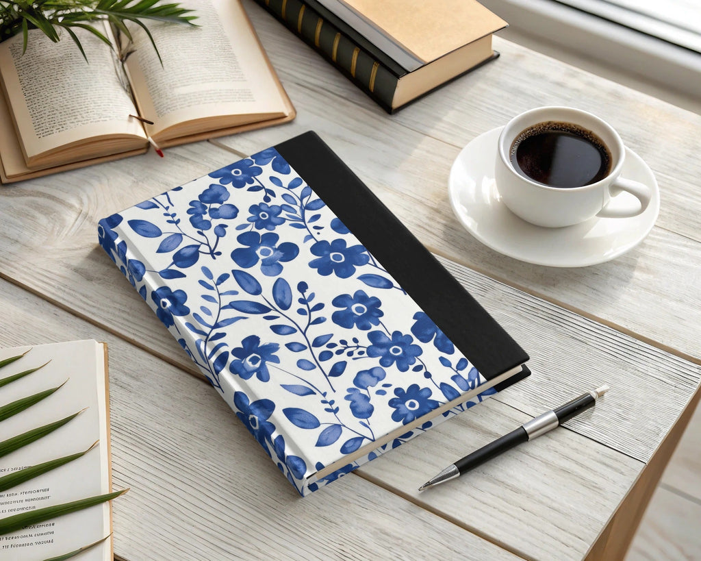 Blue Floral Pattern Digital Paper, Watercolor Flower Print, Seamless Background, Scrapbook Paper, Fabric Design, Printable Patterns - Moore and Mountain