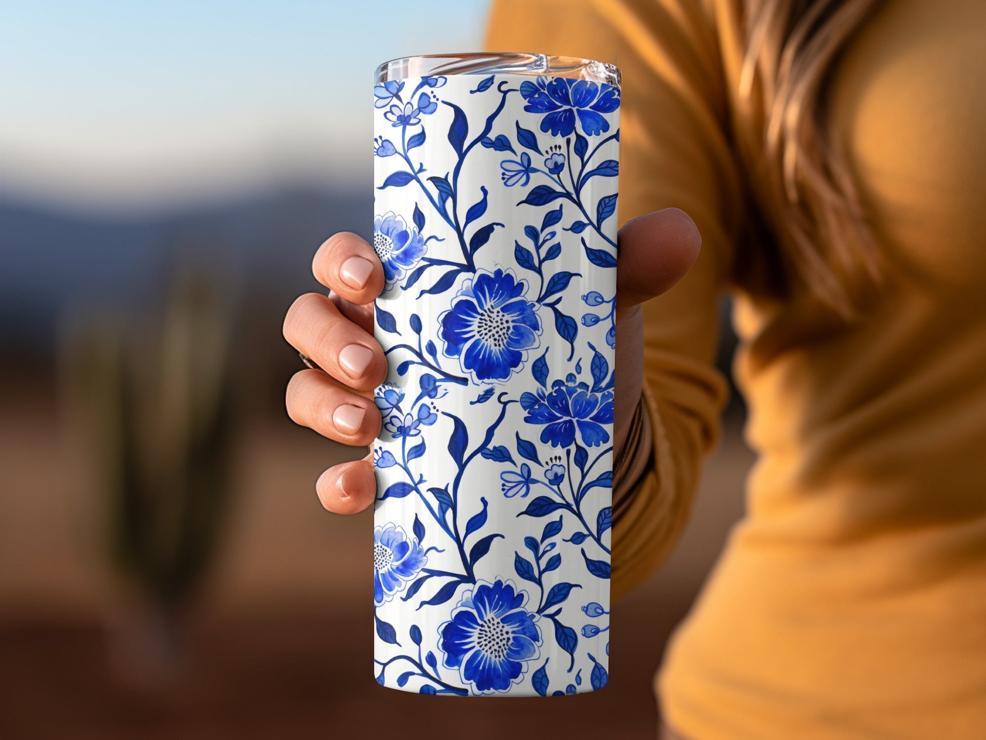 Blue Floral Watercolor Digital Paper, Seamless Flower Pattern, Chinoiserie Toile Seamless Pattern - Moore and Mountain