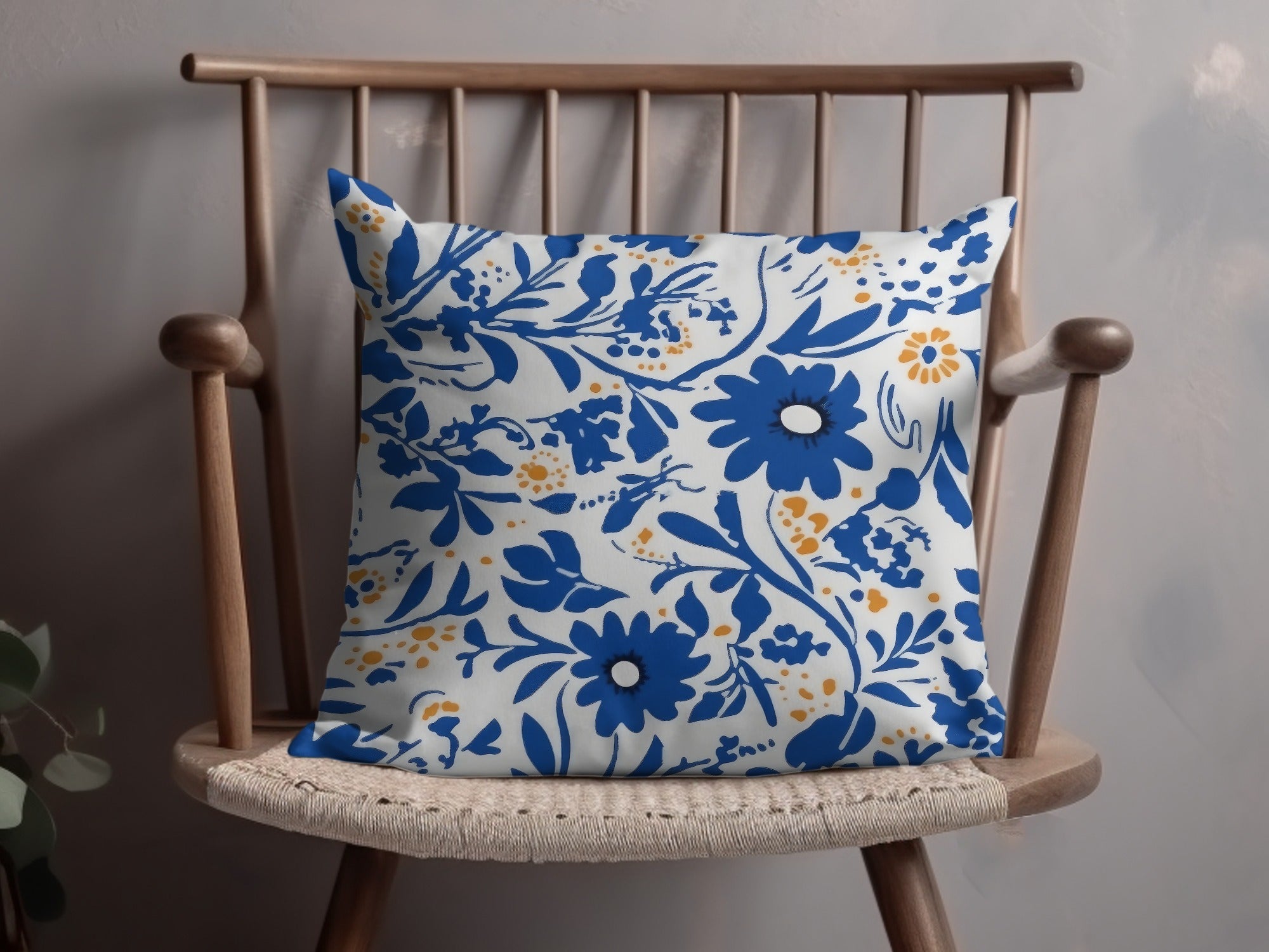 Blue Flower Chinoiserie Pattern Seamless Blue Toile Modern Pattern - Moore and Mountain