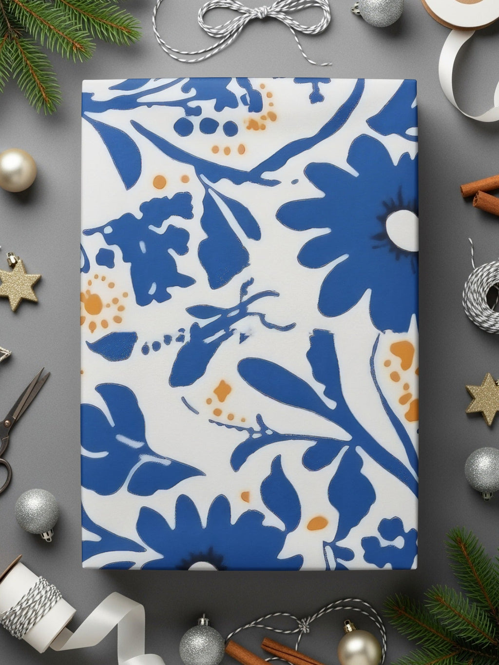 Blue Flower Chinoiserie Pattern Seamless Blue Toile Modern Pattern - Moore and Mountain