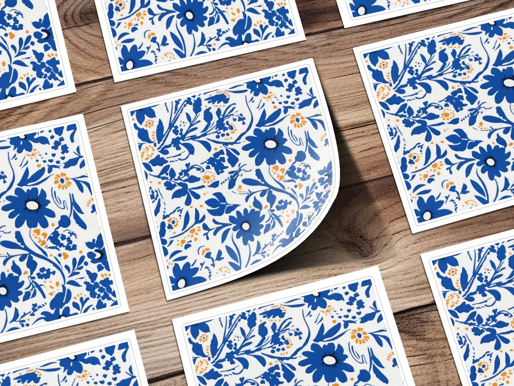 Blue Flower Chinoiserie Pattern Seamless Blue Toile Modern Pattern - Moore and Mountain