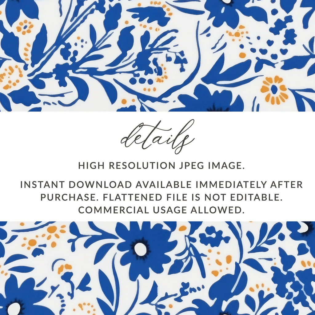 Blue Flower Chinoiserie Pattern Seamless Blue Toile Modern Pattern - Moore and Mountain