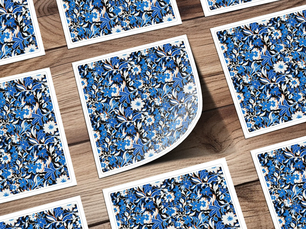 Blue Modern Toile Seamless Pattern Modern Chinoiserie - Moore and Mountain