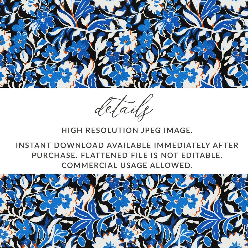 Blue Modern Toile Seamless Pattern Modern Chinoiserie - Moore and Mountain