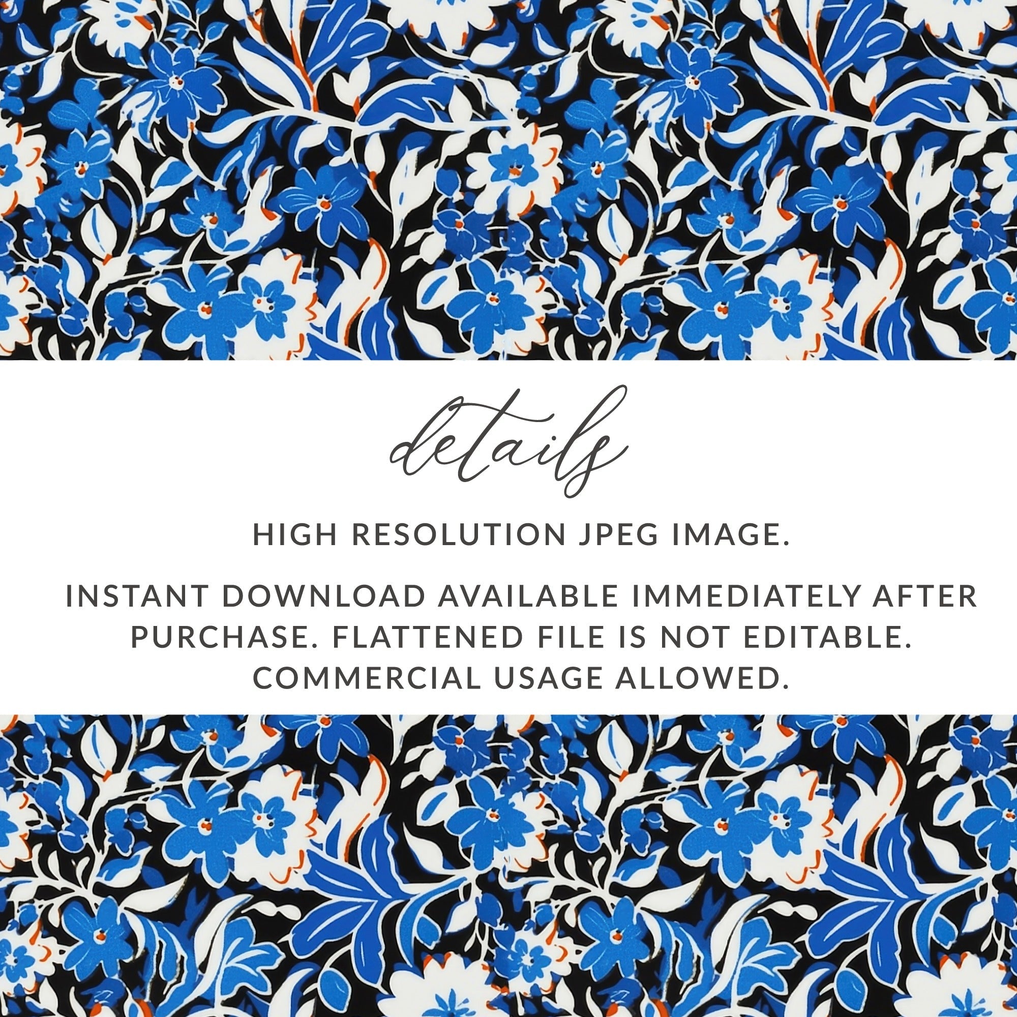 Blue Modern Toile Seamless Pattern Modern Chinoiserie - Moore and Mountain