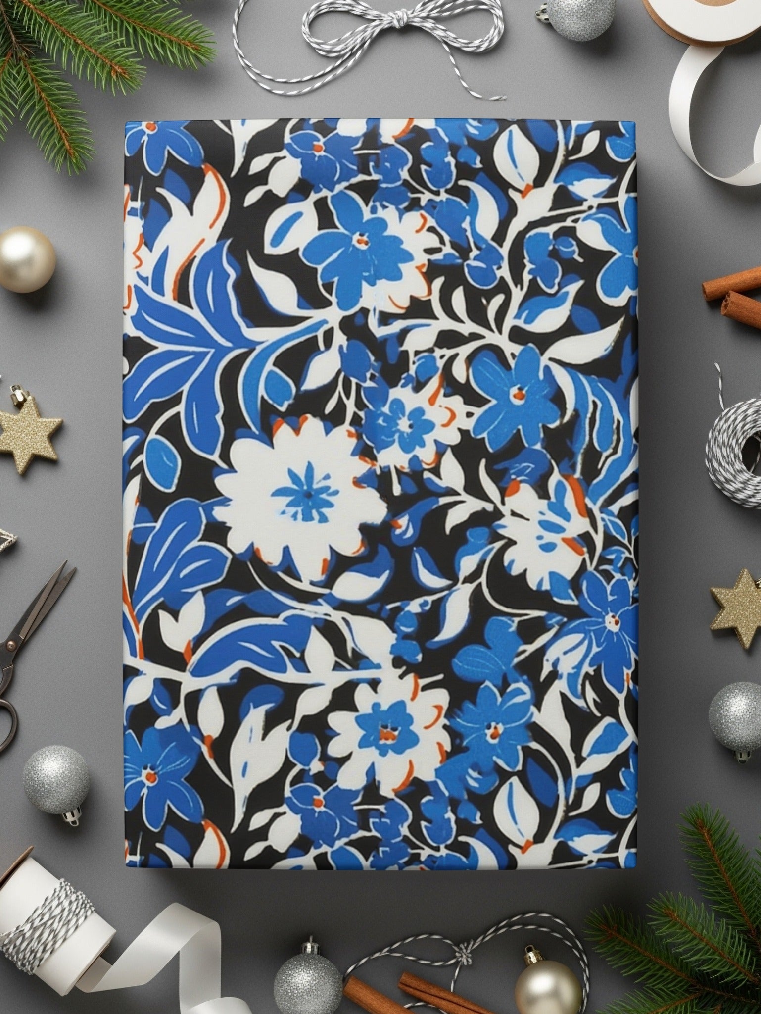 Blue Modern Toile Seamless Pattern Modern Chinoiserie - Moore and Mountain