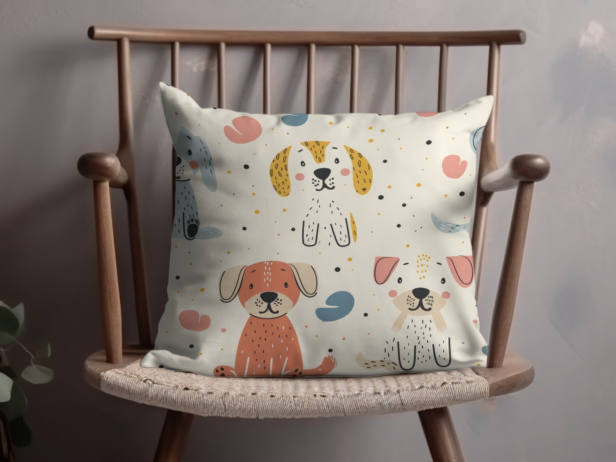 Blue Puppy Pattern, Digital Paper Pack, Pastel Dog Seamless Pattern, Beige Nursery Decor, Cute Animal Digital, Kids Room Decor, Scrapbooking - Moore and Mountain