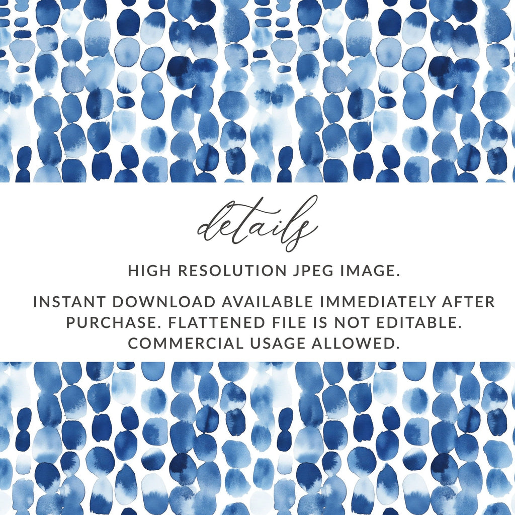 Blue Shibori Indigo Ink, Seamless Watercolor Geometric Pattern, Digital Paper, Fabric Design, Scrapbooking, Backgrounds, Graphic Design - Moore and Mountain