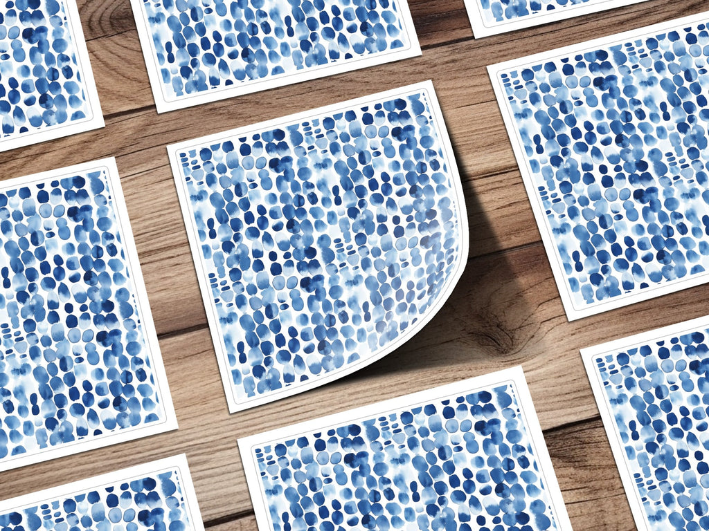 Blue Shibori Indigo Ink, Seamless Watercolor Geometric Pattern, Digital Paper, Fabric Design, Scrapbooking, Backgrounds, Graphic Design - Moore and Mountain