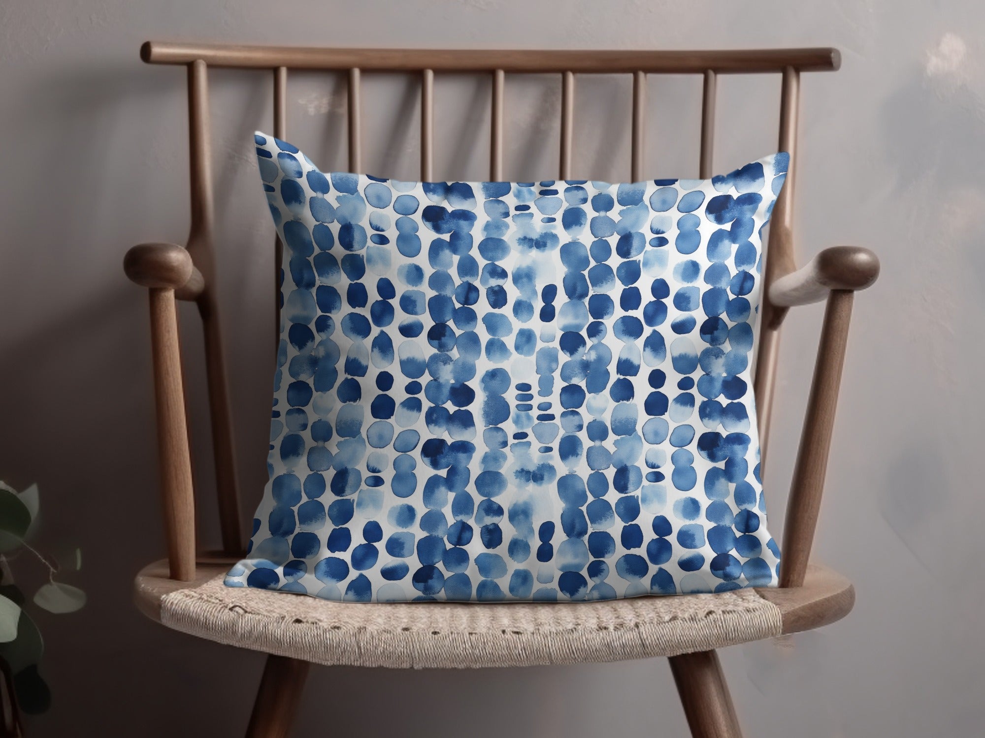 Blue Shibori Indigo Ink, Seamless Watercolor Geometric Pattern, Digital Paper, Fabric Design, Scrapbooking, Backgrounds, Graphic Design - Moore and Mountain