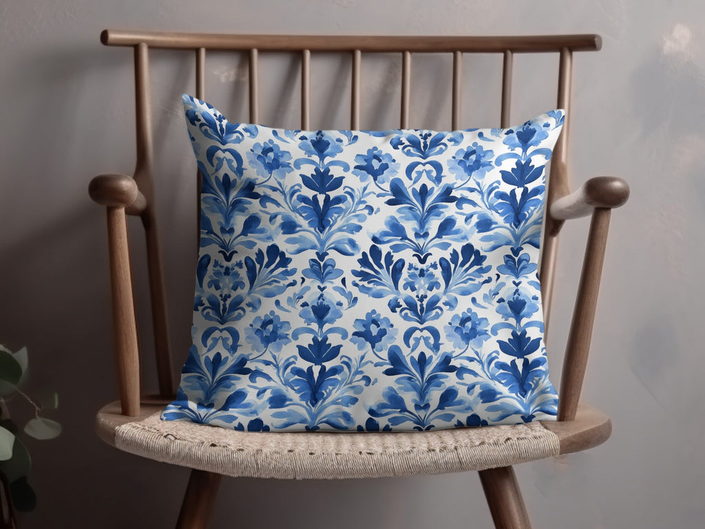 Blue Shibori Seamless Watercolor Geometric Pattern, Indigo Ink Design, Digital Paper, Fabric Print, Scrapbooking Paper - Moore and Mountain