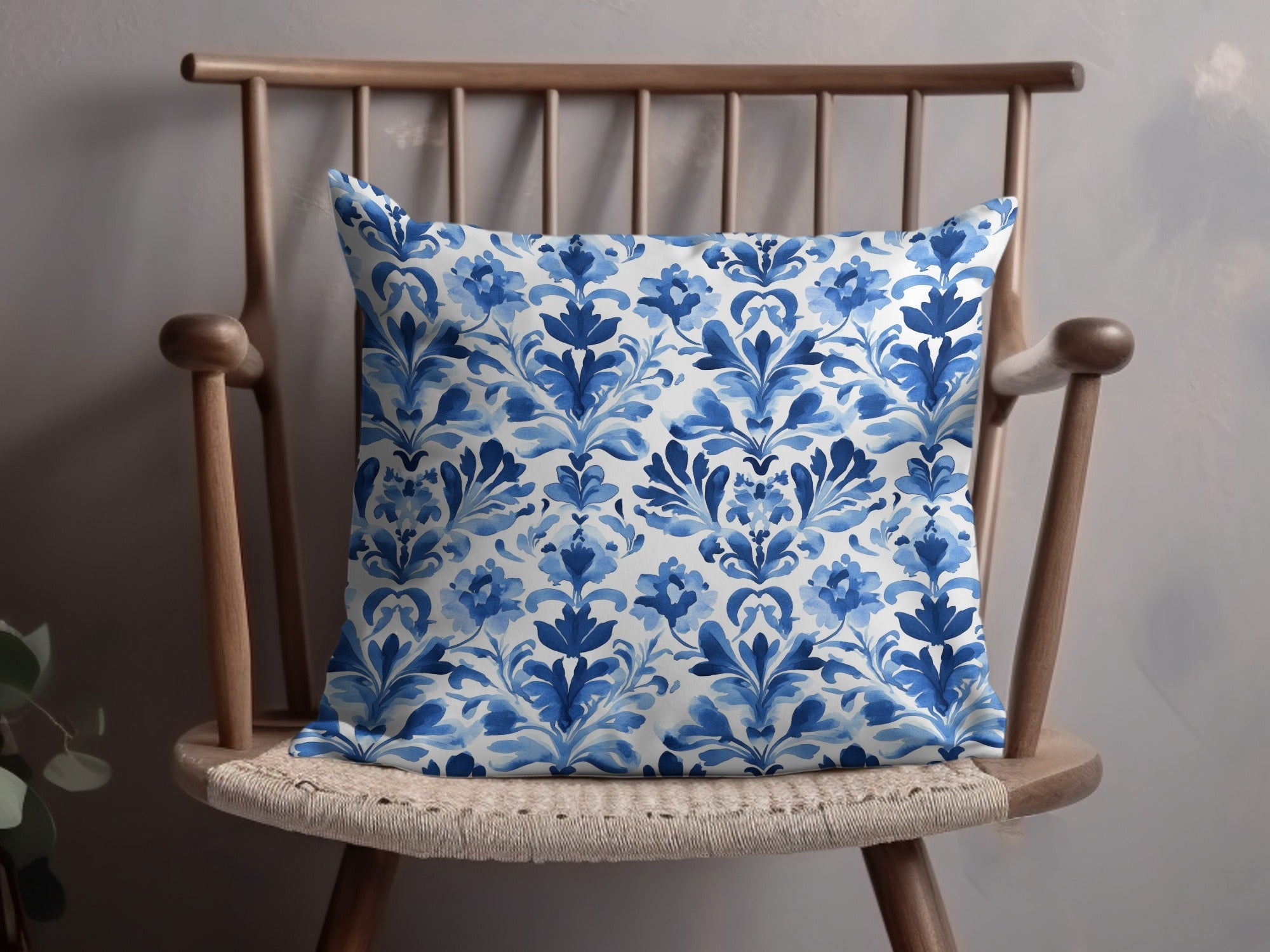 Blue Shibori Seamless Watercolor Geometric Pattern, Indigo Ink Design, Digital Paper, Fabric Print, Scrapbooking Paper - Moore and Mountain