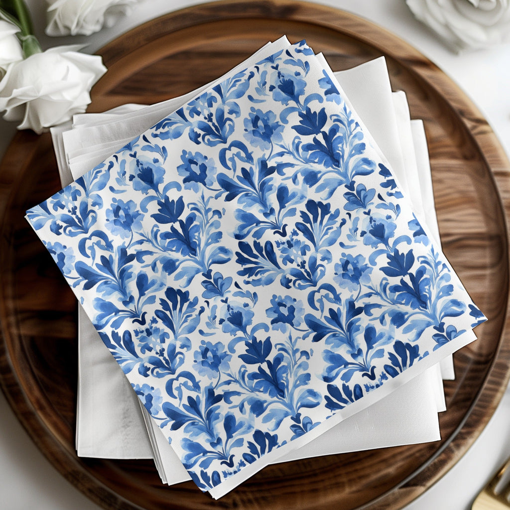 Blue Shibori Seamless Watercolor Geometric Pattern, Indigo Ink Design, Digital Paper, Fabric Print, Scrapbooking Paper - Moore and Mountain