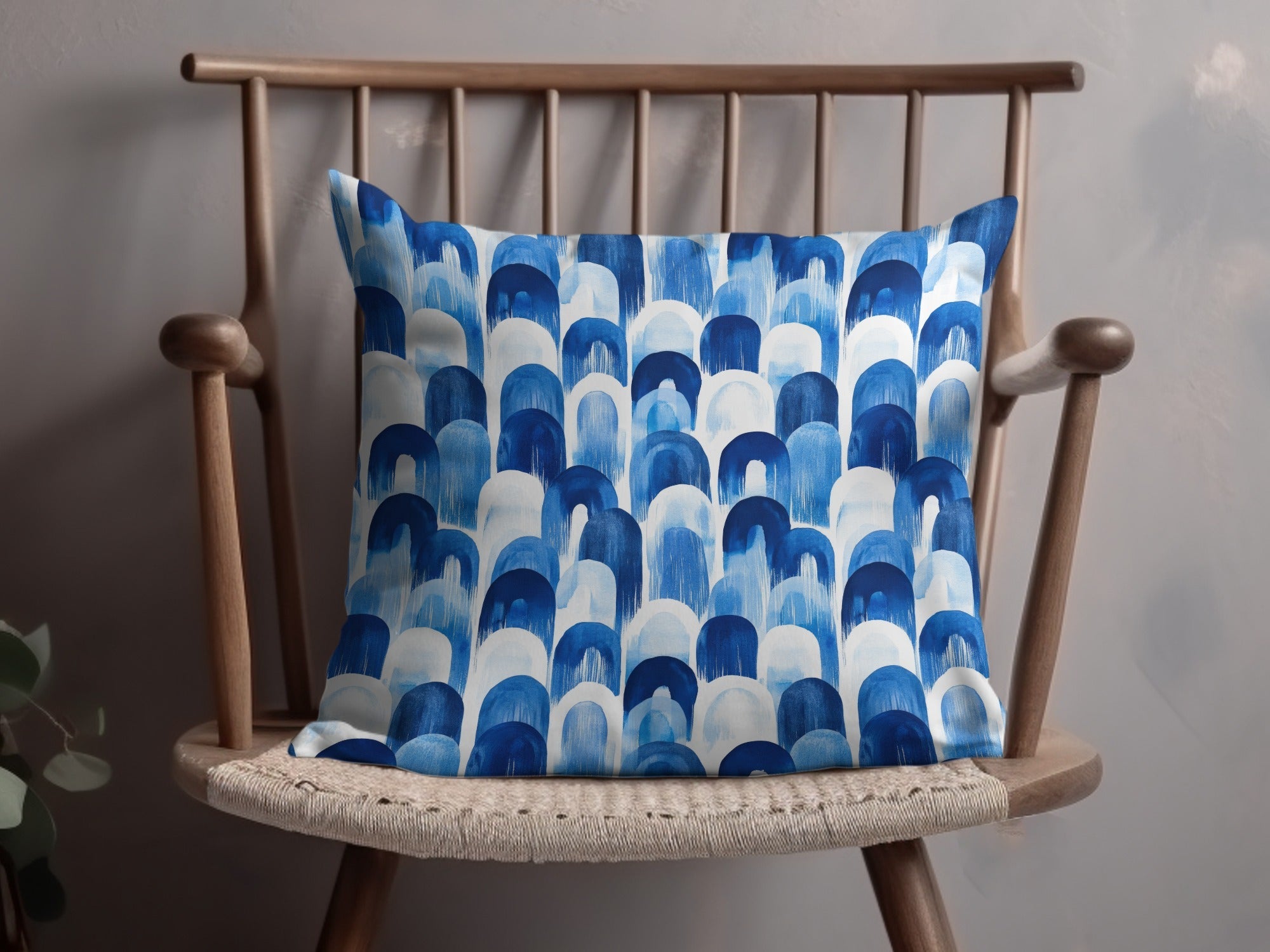 Blue Shibori Seamless Watercolor Geometric Pattern, Indigo Ink Digital Paper, Abstract Design, Textile Print, Scrapbooking, DIY Crafts - Moore and Mountain