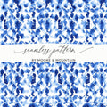 Blue Shibori Seamless Watercolor Geometric Pattern, Indigo Ink Digital Paper, Abstract Fabric Design, Textile Print, Background, DIY Craft - Moore and Mountain