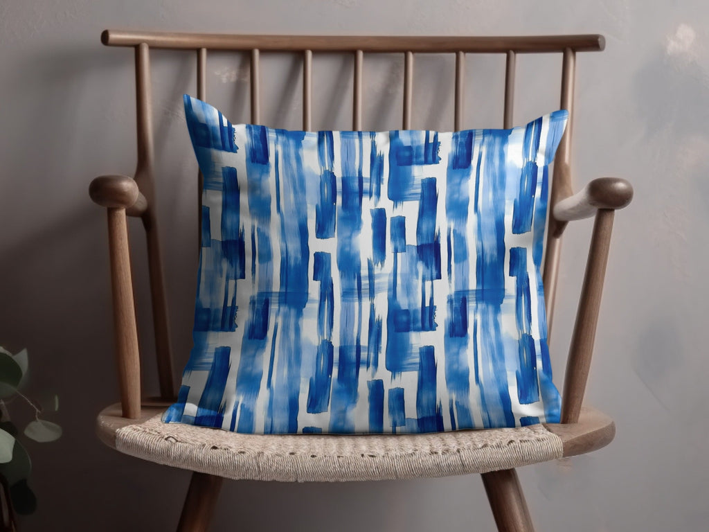 Blue Shibori Seamless Watercolor Geometric Pattern, Indigo Ink Digital Paper, Abstract Repeat Pattern, Fabric Design, Printable Wallpaper - Moore and Mountain