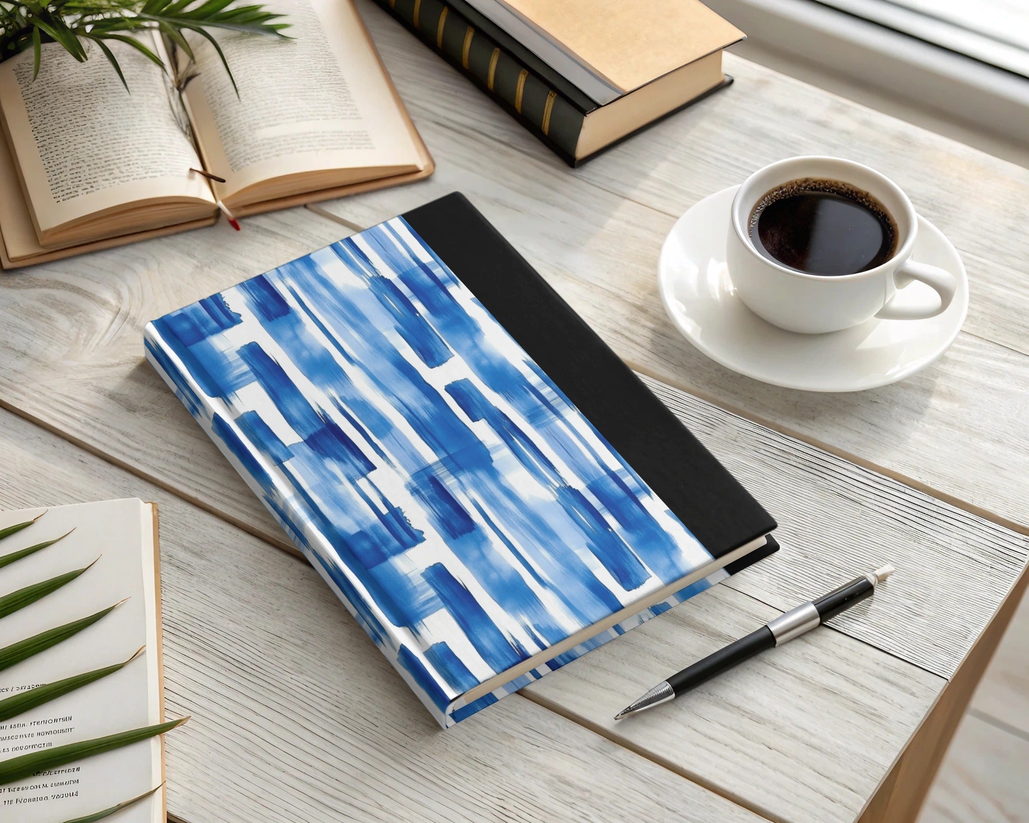 Blue Shibori Seamless Watercolor Geometric Pattern, Indigo Ink Digital Paper, Abstract Repeat Pattern, Fabric Design, Printable Wallpaper - Moore and Mountain