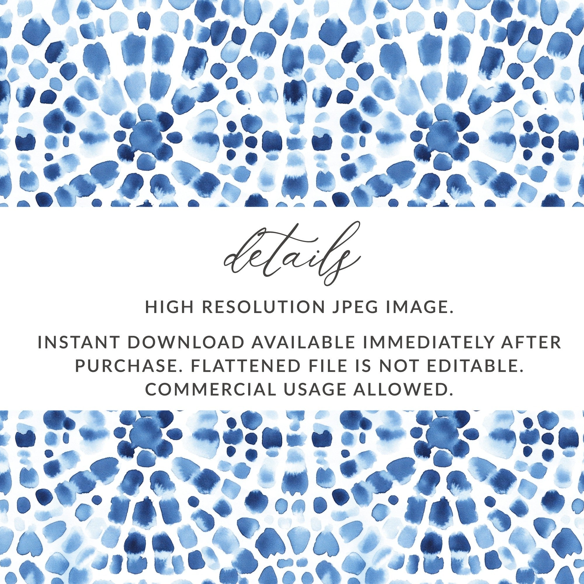 Blue Shibori Seamless Watercolor Geometric Pattern, Indigo Ink Digital Paper, Abstract Textile Design, Surface Pattern Design - Moore and Mountain