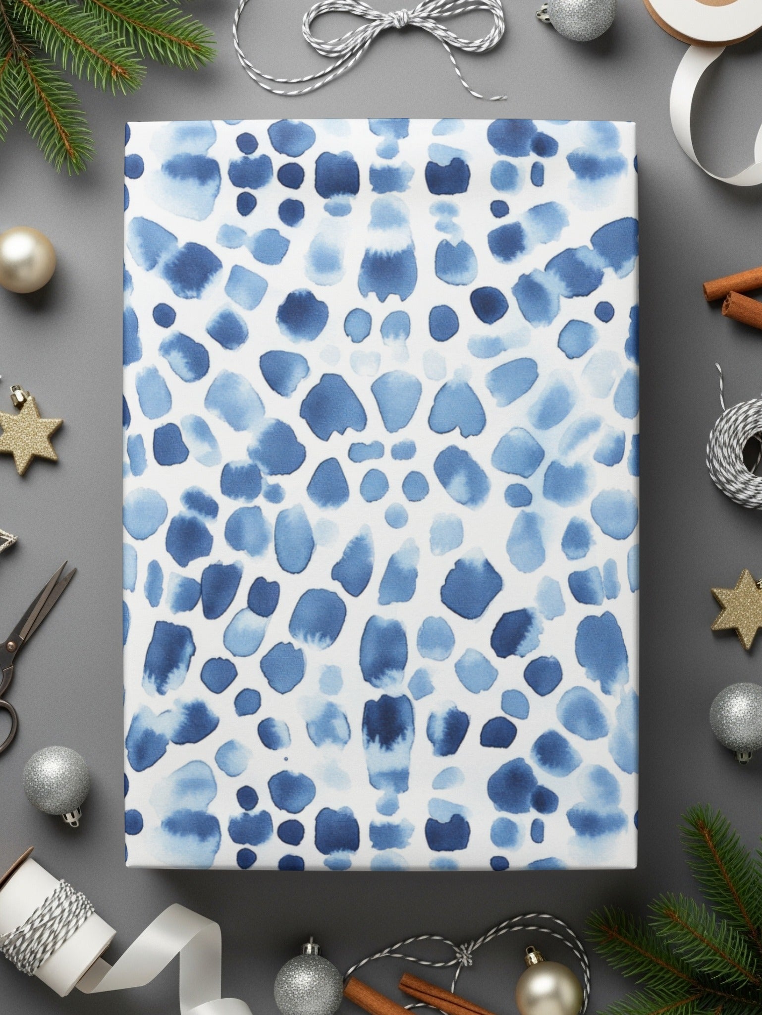 Blue Shibori Seamless Watercolor Geometric Pattern, Indigo Ink Digital Paper, Abstract Textile Design, Surface Pattern Design - Moore and Mountain