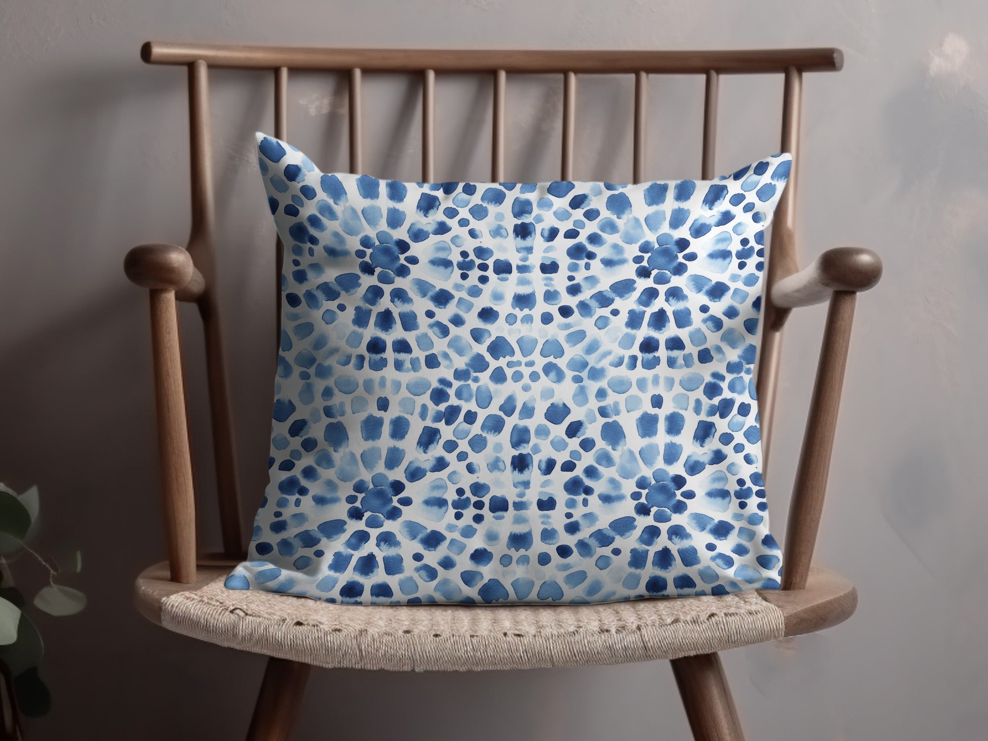 Blue Shibori Seamless Watercolor Geometric Pattern, Indigo Ink Digital Paper, Abstract Textile Design, Surface Pattern Design - Moore and Mountain