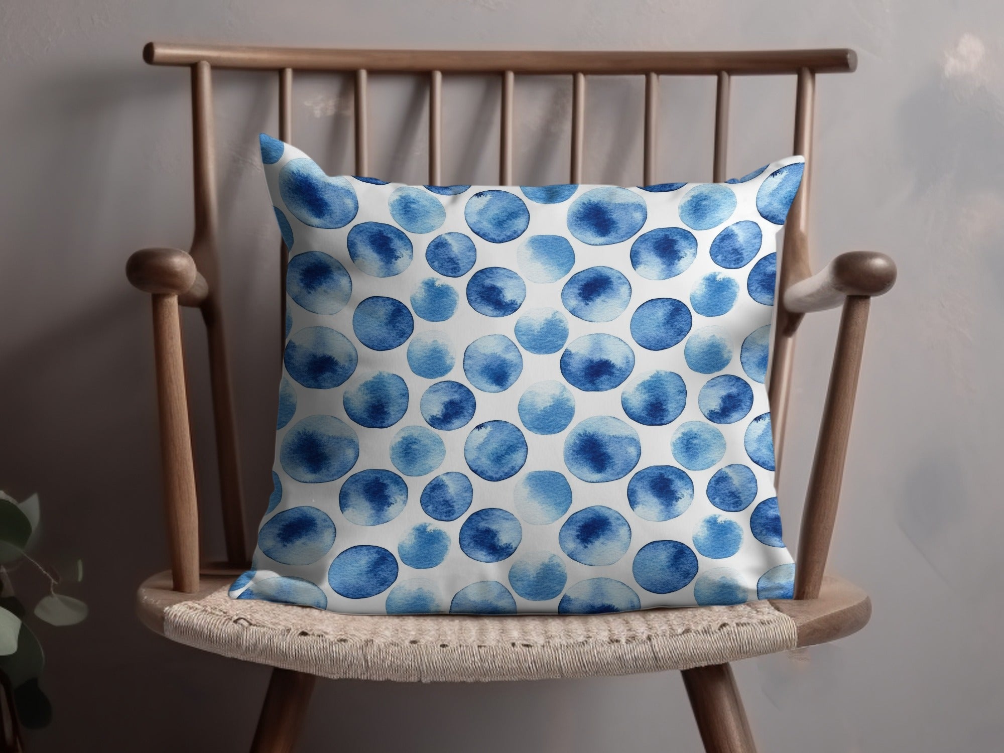 Blue Shibori Seamless Watercolor Geometric Pattern, Indigo Ink, Digital Paper, Fabric Design, Scrapbooking Paper, Printable Pattern - Moore and Mountain