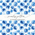 Blue Shibori Seamless Watercolor Geometric Pattern, Indigo Ink, Digital Paper, Fabric Design, Scrapbooking Paper, Printable Pattern - Moore and Mountain