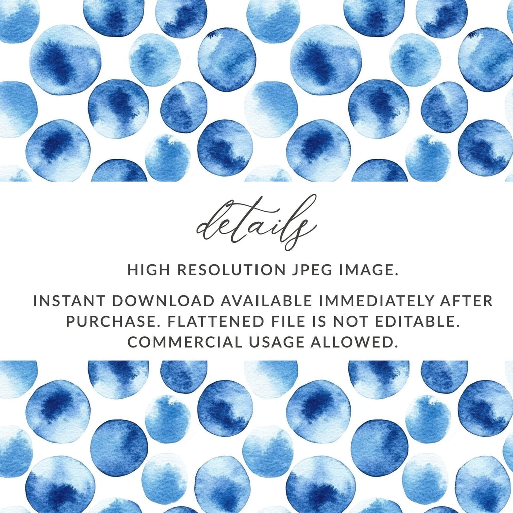 Blue Shibori Seamless Watercolor Geometric Pattern, Indigo Ink, Digital Paper, Fabric Design, Scrapbooking Paper, Printable Pattern - Moore and Mountain