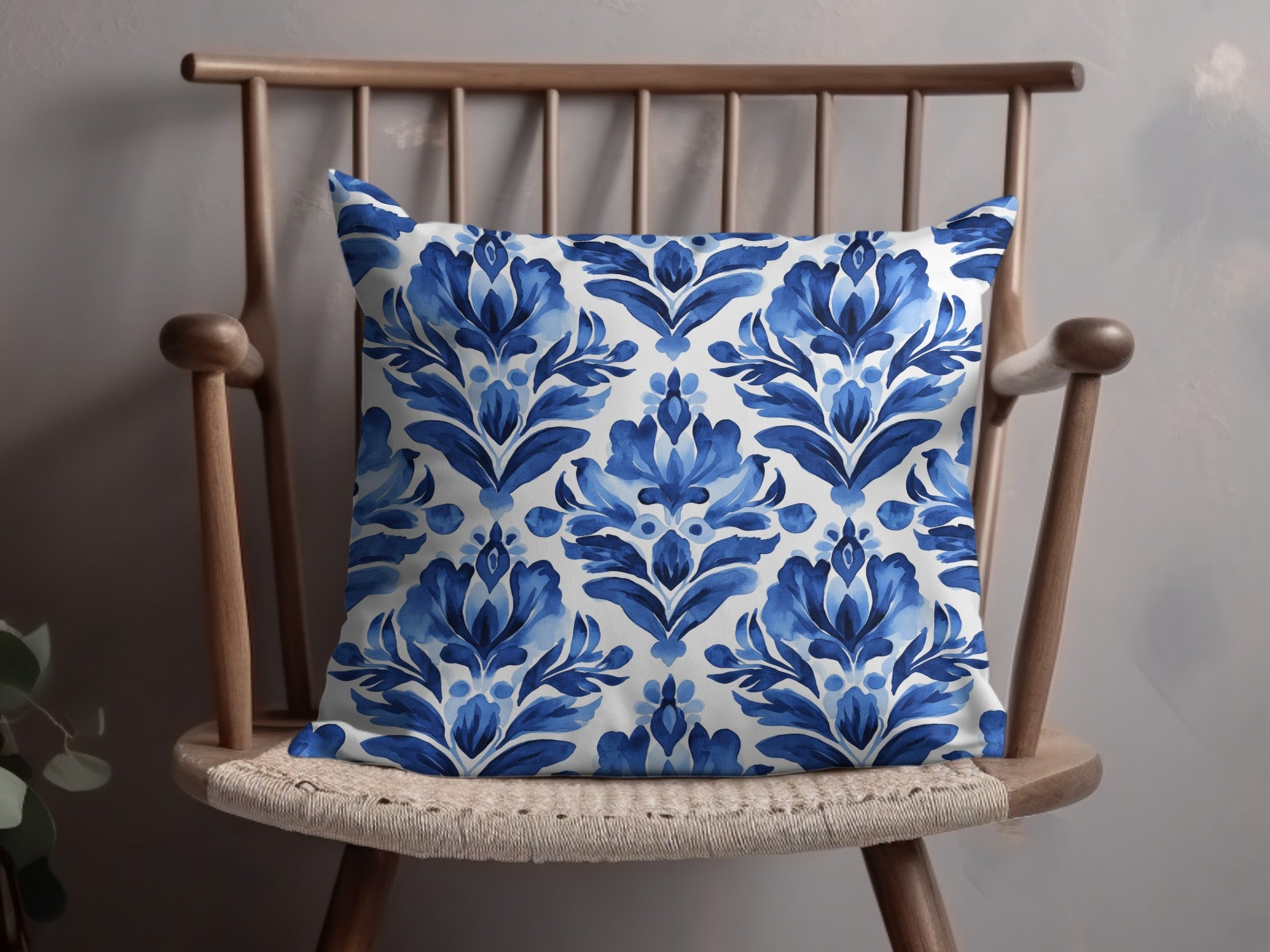 Blue Shibori Seamless Watercolor Geometric Pattern, Indigo Ink Digital Paper, Fabric Design, Scrapbooking Paper, Printable Pattern - Moore and Mountain