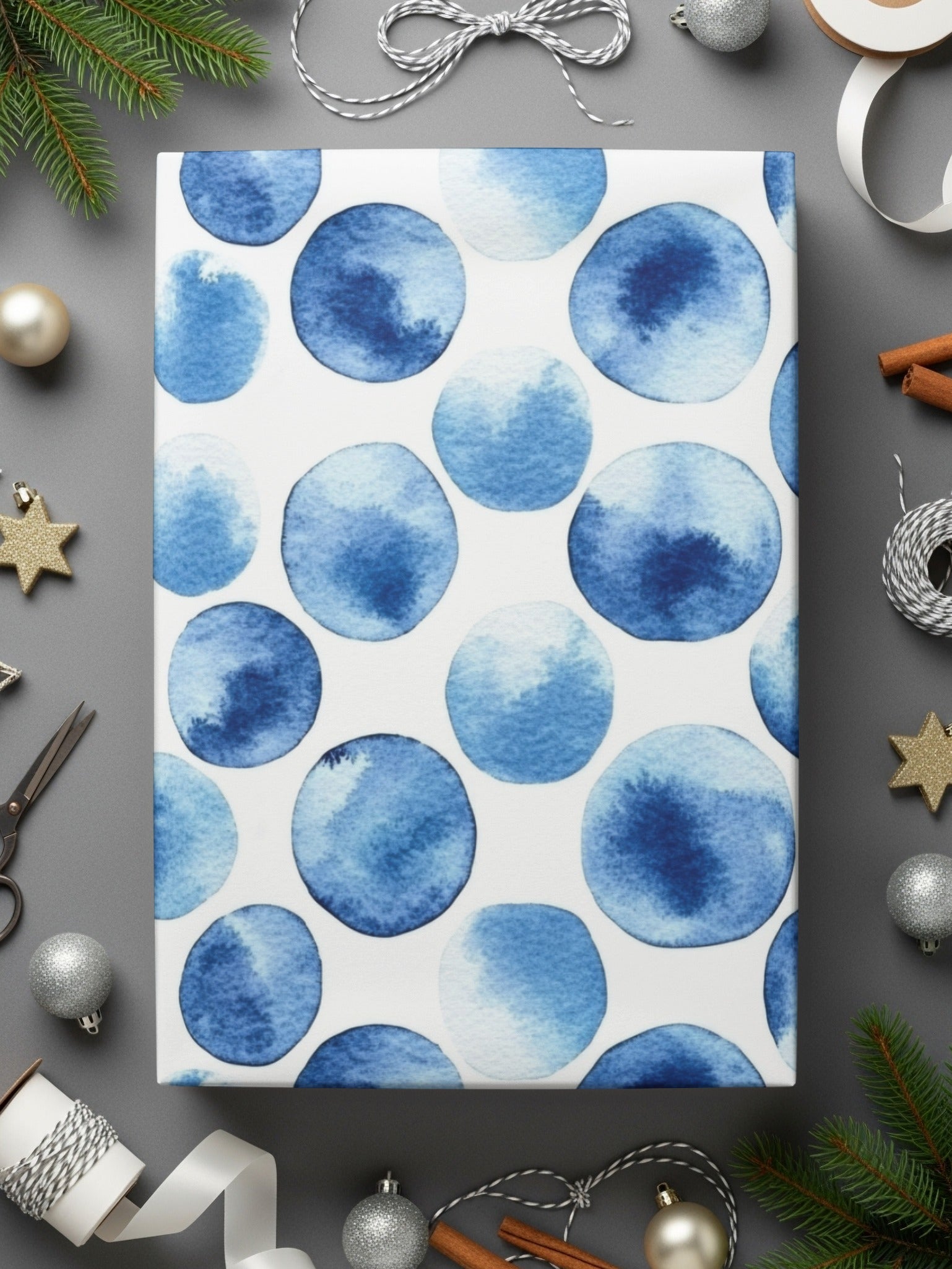 Blue Shibori Seamless Watercolor Geometric Pattern, Indigo Ink, Digital Paper, Fabric Design, Scrapbooking Paper, Printable Pattern - Moore and Mountain